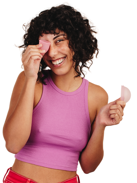 Girl with menstrual cup